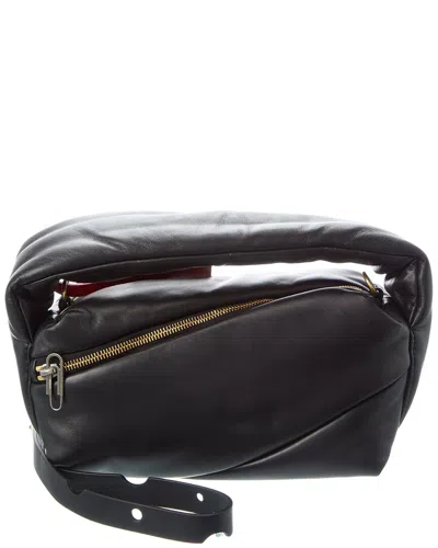 Off-white Leather Shoulder Bag In Black