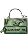 Off-white Leather Shoulder Bag In Green