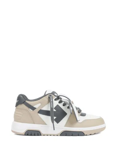 Off-white Leather Sneakers In Neutral