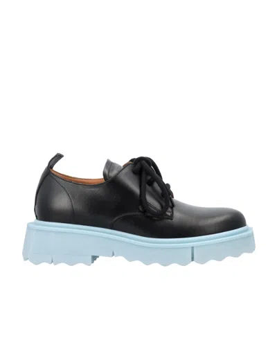 Off-white Leather Sponge Derby In Black