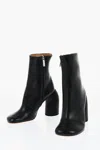 Off-white Leather Spring Booties Statement Heel 11 Cm In Black