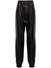 Off-white Leather Track Pants In 1001 Black White