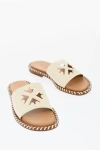 Off-white Leather Twist Slides With Cut-out Logo
