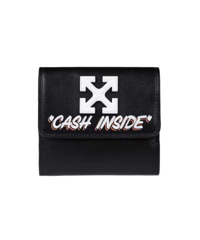 Off-white Leather Wallet In Black