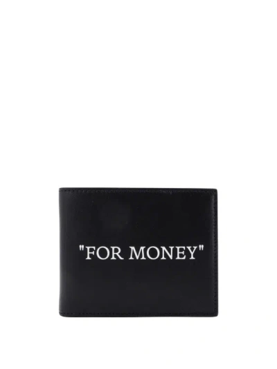 Off-white Leather Wallet In Black