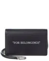 Off-white Leather Wallet On Chain In Black