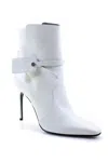 Off-white Leather Zip Tie Booties In White In White