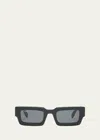Off-white Lecce Acetate Rectangle Sunglasses In Black