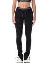 Off-white Logo Band Leggings Drawstring Tips In Black