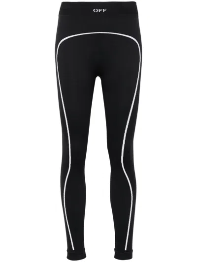 Off-white Off Stamp Stretch Tech Leggings In Black,white