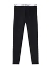 Off-white Logo Band Seamless Leggings With Stretch Fit In Negro