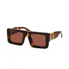 Off-white Leonardo Brown Square Unisex Sunglasses Oeri049 6064 51 In Brown