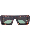 Off-white Leonardo Rectangle-frame Sunglasses In Braun