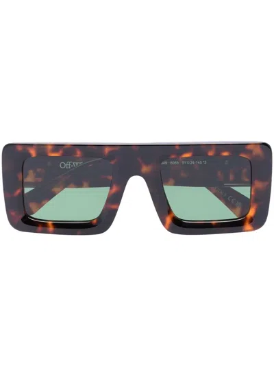 Off-white Leonardo Rectangle-frame Sunglasses In Braun