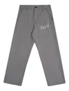 Off-white Lettering Trousers In Gray