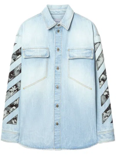OFF-WHITE LIGHT BLUE COTTON FRESCO SHIRT
