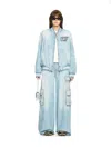 Off-white Denim Bomber Jacket In Blue