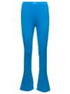OFF-WHITE LIGHT BLUE FLARED LEGGINGS WITH CONTRASTING LOGO PRINT IN STRETCH POLYAMIDE WOMAN
