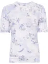Off-white Light Blue Fresco-print T-shirt In Purple