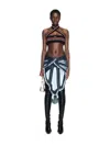 Off-white Shredded Mini Skirt In 4200 Frozen Fjord-no Color