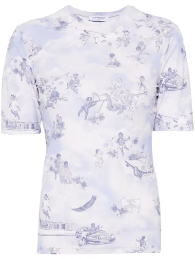 OFF-WHITE OFF-WHITE LIGHT BLUE T-SHIRT WITH PRINT