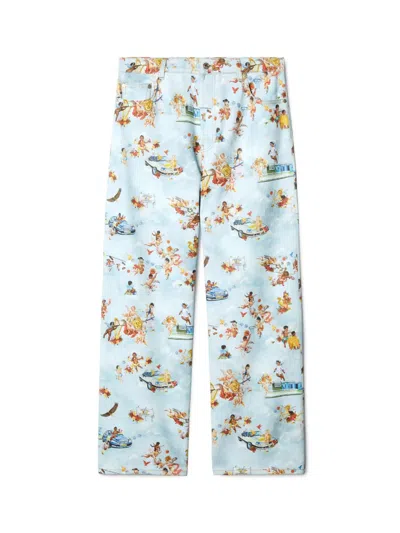 OFF-WHITE OFF-WHITE FRESCO PRINTED STRAIGHT LEG JEANS