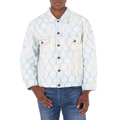 Off-white Light Denim Fence Jeans Jacket In White