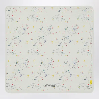 Off-white Light Gray Splat Cotton Blanket In Multi