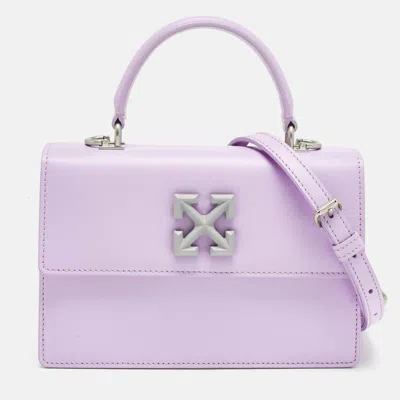 Pre-owned Off-white Lilac Leather 1.4 Jitney Top Handle Bag In Purple