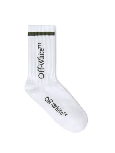 Off-white Line Mid Bookish Calf Socks In White