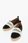 Off-white Logo Linen And Cotton Espadrilles