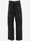 OFF-WHITE OFF-WHITE LINEN CARGO PANTS WITH LOGO