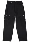 Off-white Black 90s Logo Straight Leg Cargo Pants In Black