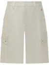 Off-white Men's Linen Safari Cargo Shorts In White