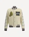 Off-white Mens Frozen Dew Lion Varsity Patches Wool-blend Jacket In Multi