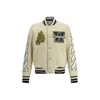 Off-white Lion Wool Varsity Jacket In Neutral
