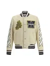 Off-white Lion Wool Varsity Jacket In Yellow