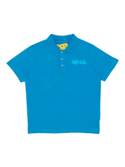 Off-white Little Boy's & Boy's Bubble Logo Polo Shirt In Blue