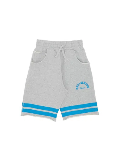 Off-white Kids' Team 23 Cotton Jersey Shorts In Grey