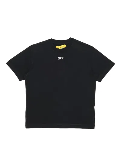 Off-white Little Kid's & Kid's Off Stamp T-shirt In Black White