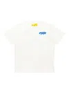 Off-white Kids' Paint Graphic Cotton T-shirt In White/blue