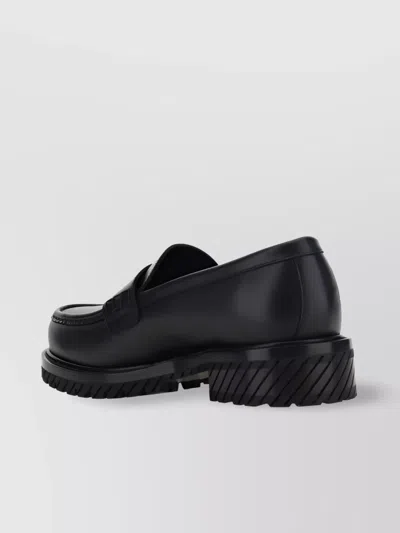 Off-white Chunky-sole Leather Loafers In Black