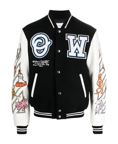OFF-WHITE LOGIC PATCH VARSITY JACKET