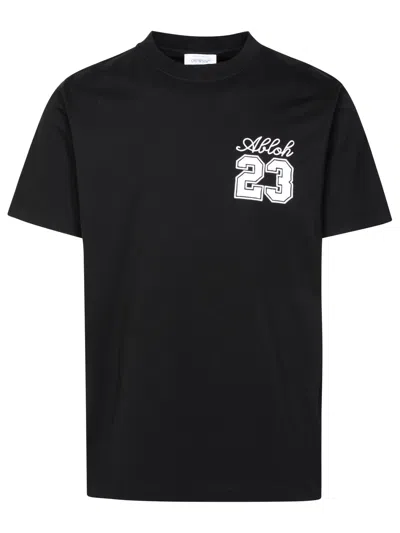 Off-white Logo 23 Black Cotton T-shirt In Black/white