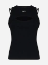Off-white Off Stamp Rib Cutout Tank Top In Black,white