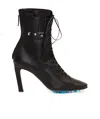 Off-white Off White Leather Heel Boots Women In Black