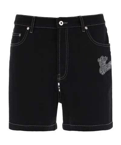 OFF-WHITE OFF-WHITE 90'S LOGO DENIM SHORTS