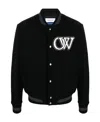 Off-white Off White "varsity" Bomber Jacket In Black