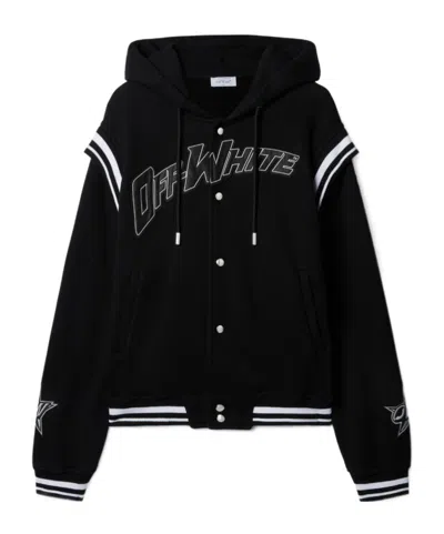OFF-WHITE OFF-WHITE LOGO DETAILED DRAWSTRING BOMBER JACKET