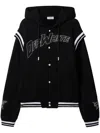 Off-white Black Varsity Sweatshirt With Press-stud Fastening And Bold Lettering In Black